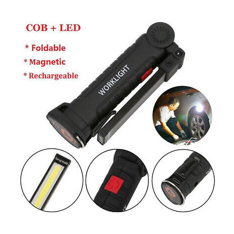 MINI TORCIA SNODABILE LED COB 10W RICARICABILE POTENTISSIMA CALAMITATA