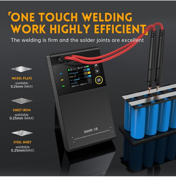 FNIRSI SWM-10 Saldatrice a Punti,SWM-10 5000 mAh Li,Saldatore A Punti Con Batteria Multiprotezione Staccabile,Mini Saldatore A Punti Per Nichel Da 0,25mm,Ferro,Acciaio,Lamiera Di Alluminio Da 0.3mm