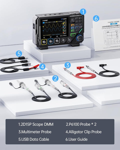 FNIRSI 2D15P Multifunzione oscilloscopio/generatore di segnale/multimetro smart