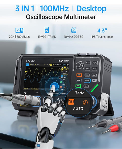 FNIRSI 2D15P Multifunzione oscilloscopio/generatore di segnale/multimetro smart