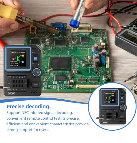 FNIRSI  LCR-P1, test a transistor, tester di componenti, tester a transistor per il rilevamento di triodi diodi, condensatori, tiristori e altro, resistori LCR, MOSFET
