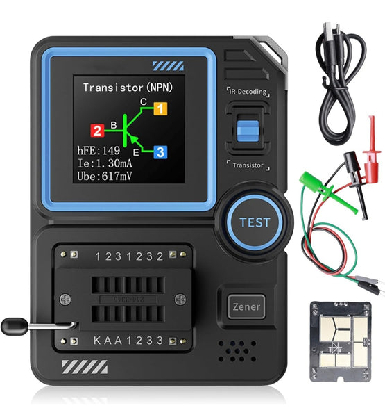 FNIRSI  LCR-P1, test a transistor, tester di componenti, tester a transistor per il rilevamento di triodi diodi, condensatori, tiristori e altro, resistori LCR, MOSFET