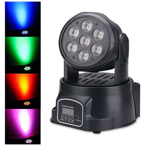 TESTA ROTANTE MOBILE 7 LED FULL COLOR DMX RGB