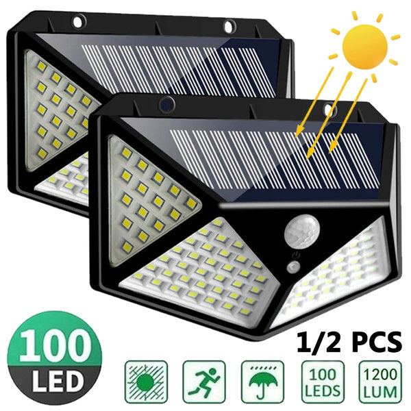 Luce solare da esterno 100led con sensore crepuscolare o movimento ip6 –  Db-Shop Elettronica