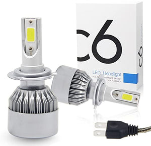 KIT LAMPADE LED C6 7600LUMEN LUCE BIANCO GHIACCIO, LED COB 72W LA COPPIA