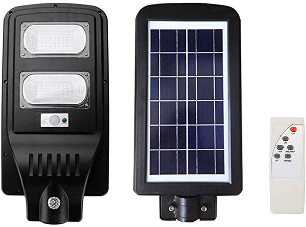 FARO LAMPIONE STRADALE SOLARE CREPUSCOLARE CON TELECOMANDO IP67 USO ESTERNO 30W 60W 90W