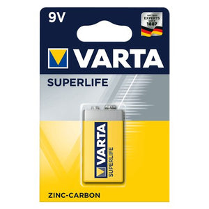 BATTERIE 9V VARTA SUPERLIFE ALTA QUALITA ZINCO CARBONE