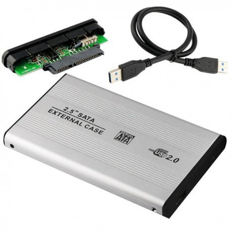 CASE BOX ESTERNO ULTRA SLIM PER HARD DISK 2.5" SATA USB 2.0 IN ALLUMINIO