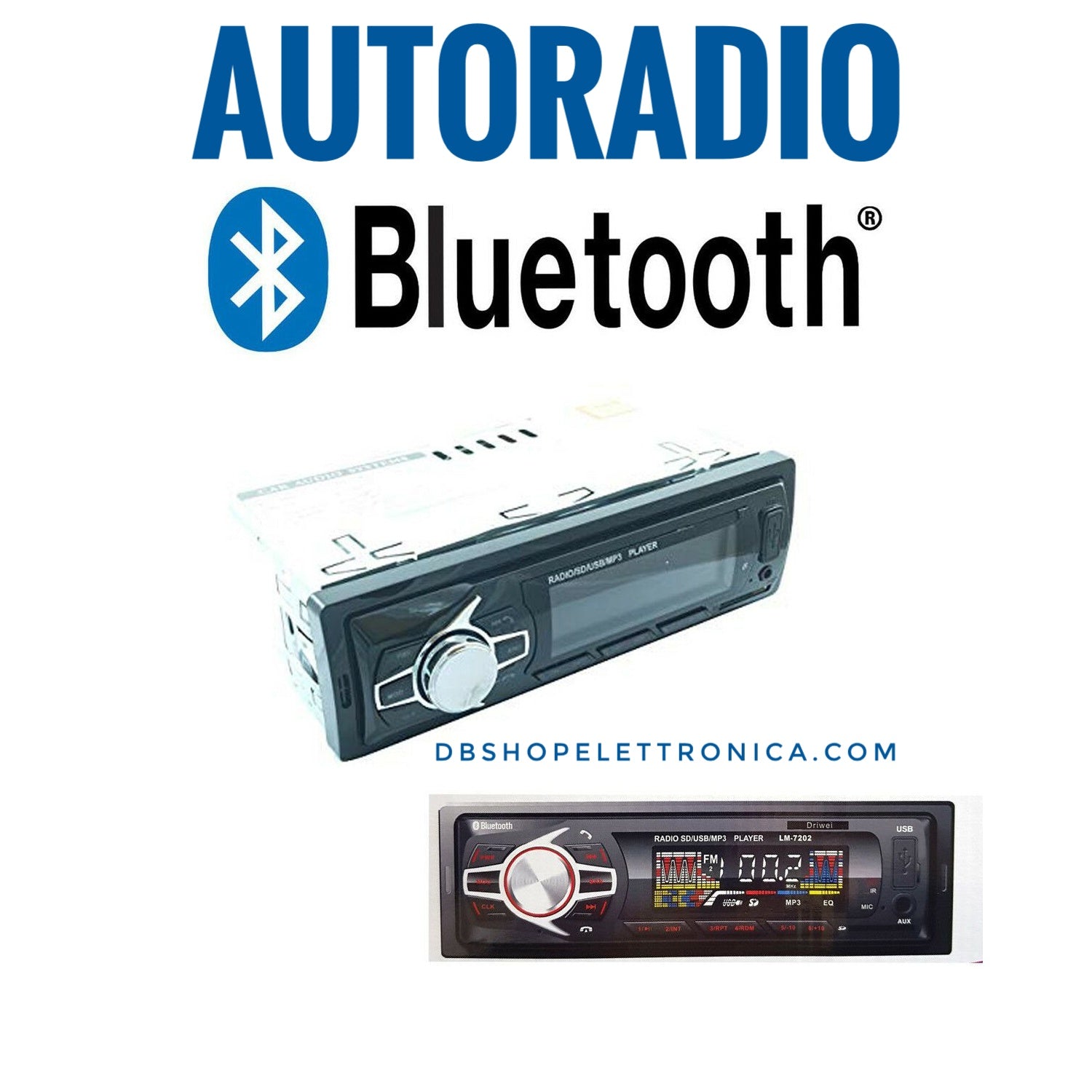 AUTORADIO STEREO FM BLUETOOTH USB AUX 1 DIN – Db-Shop Elettronica