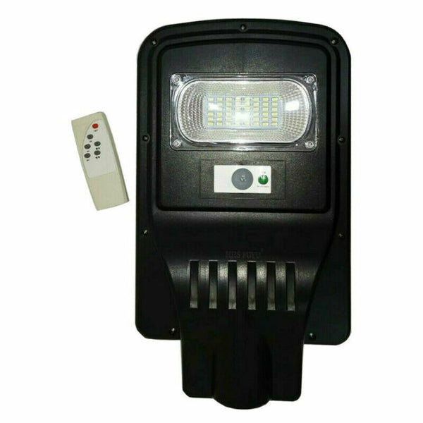 FARO LAMPIONE STRADALE SOLARE CREPUSCOLARE CON TELECOMANDO IP67 USO ESTERNO 30W 60W 90W