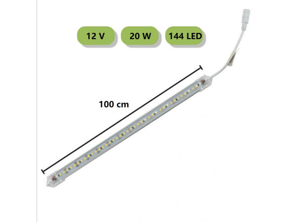 BARRA LED 1MT 144 LED CON CANALINA SEZIONABILE OGNI 3 LED 12V ALTA LUMINOSITA